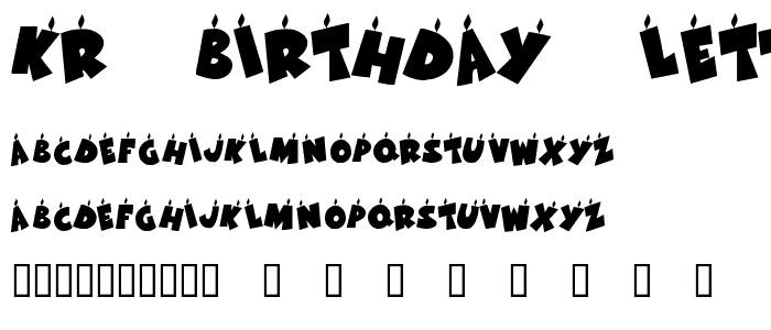 KR Birthday Letters font